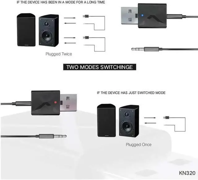 Alt view image 3 of 5 - JAENFONG 5.0 Stereo Audio 2in1 Receiver Transmitter Mini AUX RCA USB 3.5mm Jack For TV PC A2 Car Kit Wireless Adapter
