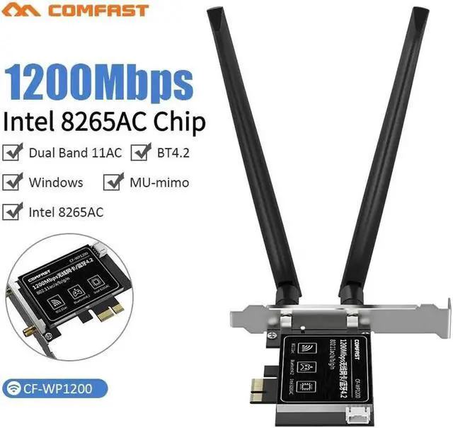 Alt view image 4 of 5 - JAENFONG 3000Mbps Dual Band 2.4Gbps WiFi-6 AX200 Gigabit Network Card Pcie Wifi Bluetooth 5.0 Wireless Adapter For Pc Desktop Windows 10