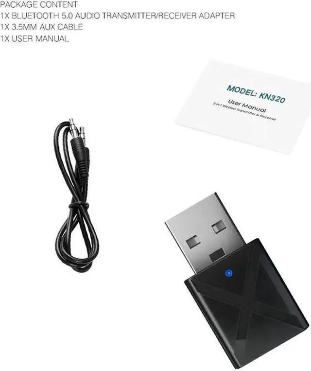 Alt view image 3 of 5 - JAENFONG 2in1 USB Wireless Bluetooth Transmitter Receiver Stereo Audio Music Adapter With 3.5mm Audio Cable For Home TV MP3 PC Car Speake