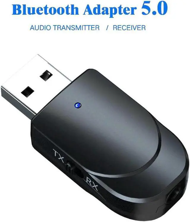 Alt view image 2 of 4 - JAENFONG 5.0 Audio Receiver Transmitter Mini 3.5mm 3 in 1 Jack AUX USB Stereo Music Wireless Adapter for TV Car PC Headphones