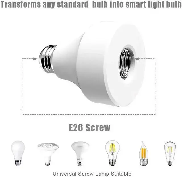 Alt view image 4 of 5 - JAENFONG Wifi Bulb Socket E26 Wi-Fi Led Light Bulbs Timer Holder Wireless Lamp Adapter Works with Alexa and Google Home