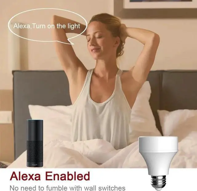 Alt view image 2 of 5 - JAENFONG Wifi Bulb Socket E26 Wi-Fi Led Light Bulbs Timer Holder Wireless Lamp Adapter Works with Alexa and Google Home
