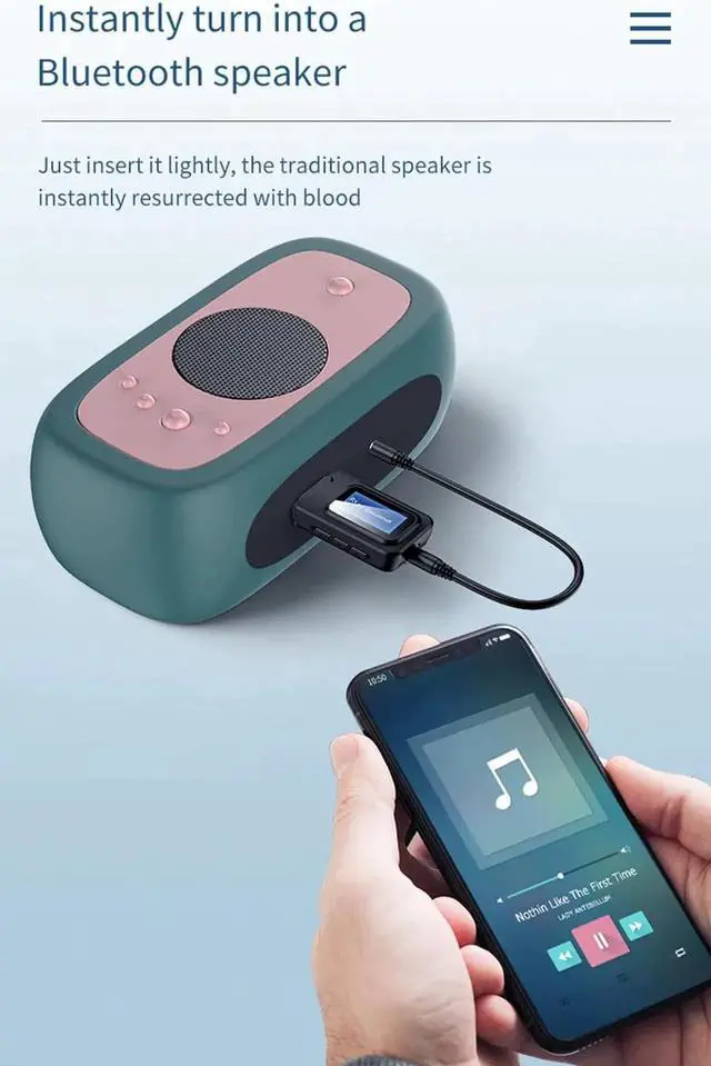 Alt view image 4 of 5 - JAENFONG USB Bluetooth 5.0 Audio Transmitter Receiver LCD Display 3.5MM AUX RCA Stereo Wireless Adapter Dongle For PC TV Car Headphones