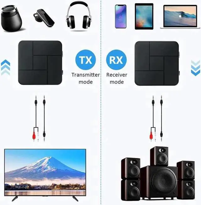 Alt view image 4 of 5 - JAENFONG 5.0 Receiver Transmitter 3.5mm 3.5 AUX Jack RCA USB Dongle Wireless Audio Adapter Handsfree Call For Car TV PC Speaker