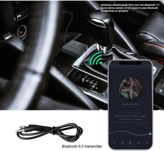 Alt view image 2 of 5 - JAENFONG 5.0 Receiver Transmitter 3.5mm 3.5 AUX Jack RCA USB Dongle Wireless Audio Adapter Handsfree Call For Car TV PC Speaker