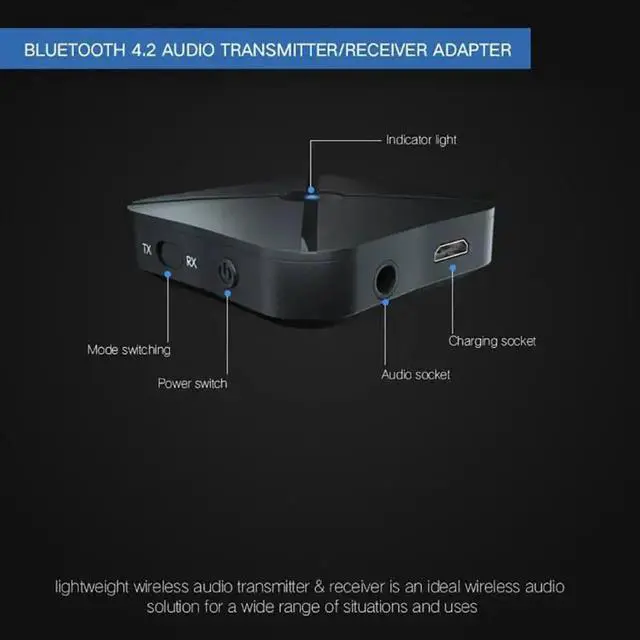 Alt view image 4 of 5 - JAENFONG 5.0 4.2 Audio Receiver Transmitter Wireless Adapter PC USB Dongle 3.5MM 3.5 AUX Jack RCA For TV Car Speaker Headphones