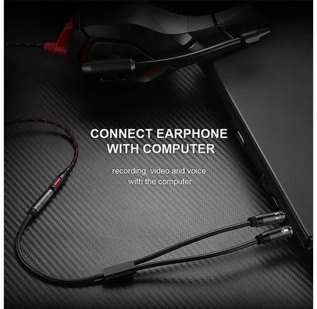 Alt view image 3 of 6 - 1Pcs Computer Separator Headset 3.5mm Female Pair 2 Male 3.5mm Microphone Audio Y Splitter Cable Headset to PC Adapter Auxiliary Line