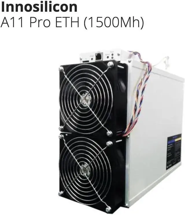 Main image of New Innosilicon A11 Pro ETH (1500Mh) from Innosilicon mining EtHash algorithm with a maximum hashrate of 1.5Gh/s for a power consumption of 2350W