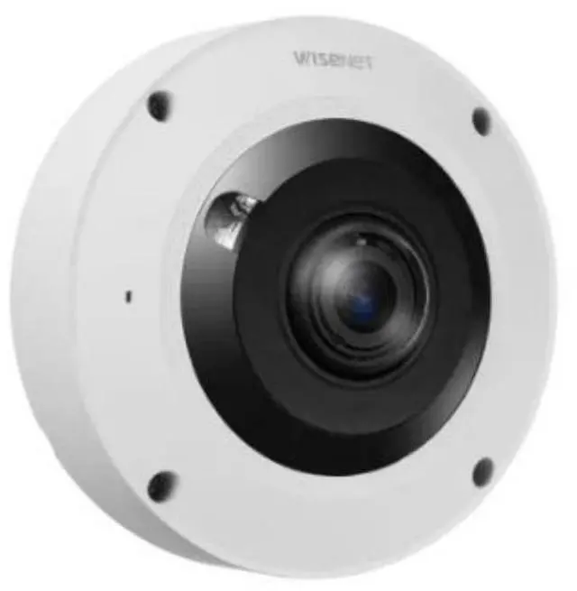 Main image of Hanwha Techwin XNF-9013RV 12MP WiseIR Extreme WDR Outdoor Network H.265 PoE+ AI Fisheye Camera with 1.08mm Fixed Focal Lens, Aluminum, White Color