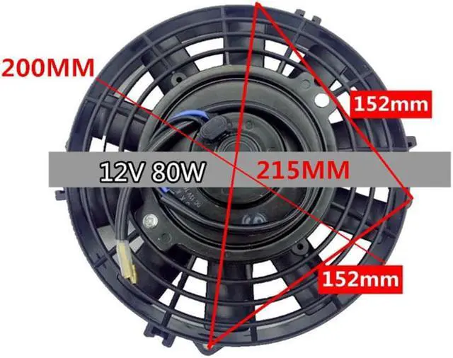 Alt view image 5 of 7 - Acaigel 8" 80W Electric Cooling Fan Engine Radiator Oil Cooler 12V  Car Truck 1