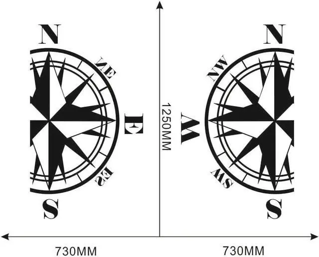 Alt view image 4 of 5 - Yingshan Compass Totem Car Body Decal Vinyl Sticker for Caravan Travel Trailer Camper Van