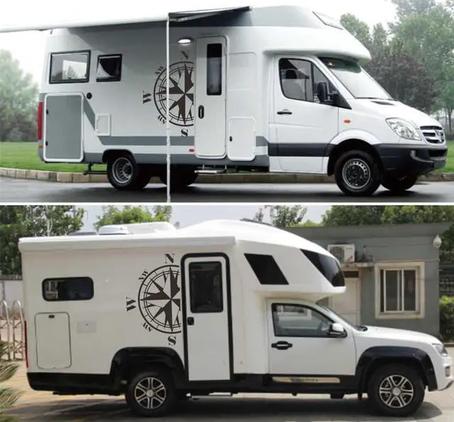 Alt view image 3 of 5 - Yingshan Compass Totem Car Body Decal Vinyl Sticker for Caravan Travel Trailer Camper Van