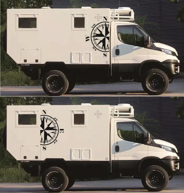 Alt view image 2 of 5 - Yingshan Compass Totem Car Body Decal Vinyl Sticker for Caravan Travel Trailer Camper Van