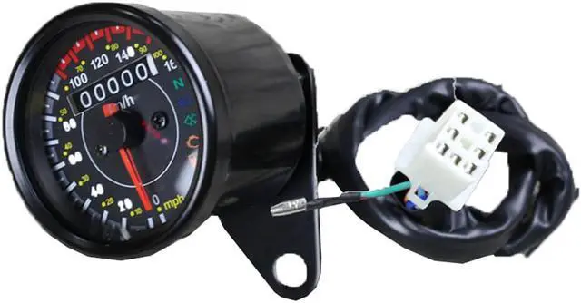 Alt view image 2 of 5 - Furulu Universal Retro Motorcycles Custom Mini Stainless Steel Mechanical Odometer Speedometer Mash Km/H Mph