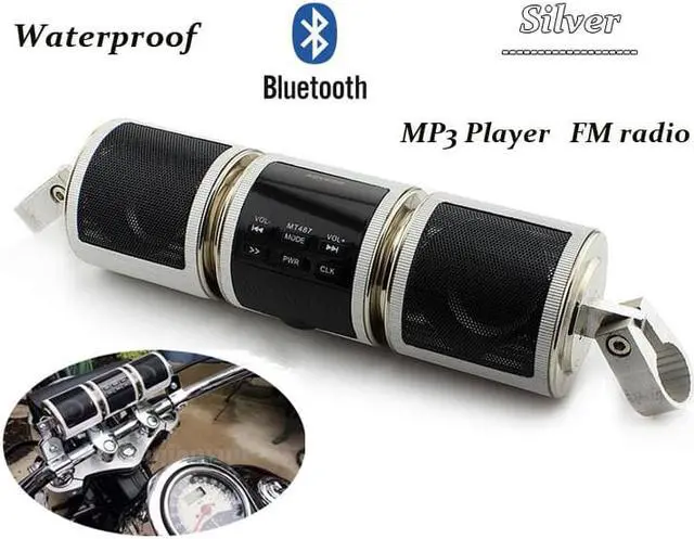 Alt view image 4 of 7 - FYUU Bluetooth Motorcycle Handlebar Audio Amplifier Stereo Speaker System MP3 USB/TF