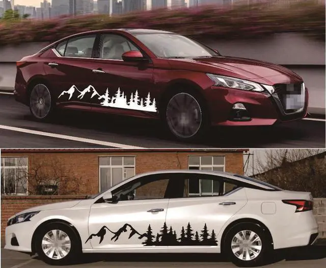 Alt view image 2 of 4 - Paiying Car Decal Tree Mountain Forest Vinyl Graphic for Camper RV Trailer Truck Sticker