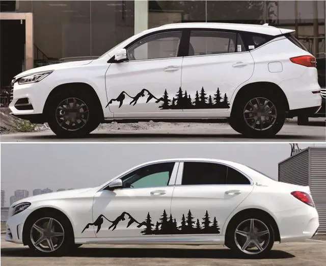 Alt view image 3 of 4 - Paiying Car Decal Tree Mountain Forest Vinyl Graphic for Camper RV Trailer Truck Sticker