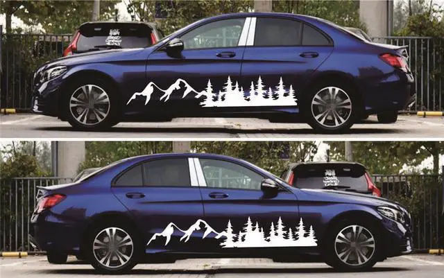 Alt view image 4 of 4 - Paiying Car Decal Tree Mountain Forest Vinyl Graphic for Camper RV Trailer Truck Sticker
