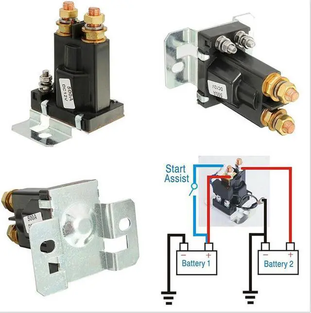 Alt view image 5 of 5 - Acaigel 12V 500A Car Dual Battery Isolator Relay Start Cut Off Power Switch Controller