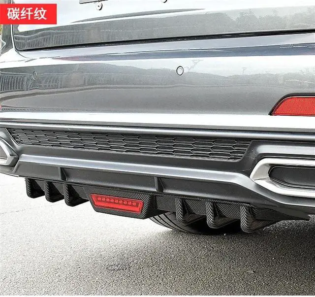 Alt view image 4 of 7 - Paiying 33 1/2" Car Rear Bumper Diffuser Spoiler w/ LED Reflector Light Carbon Fiber ABS