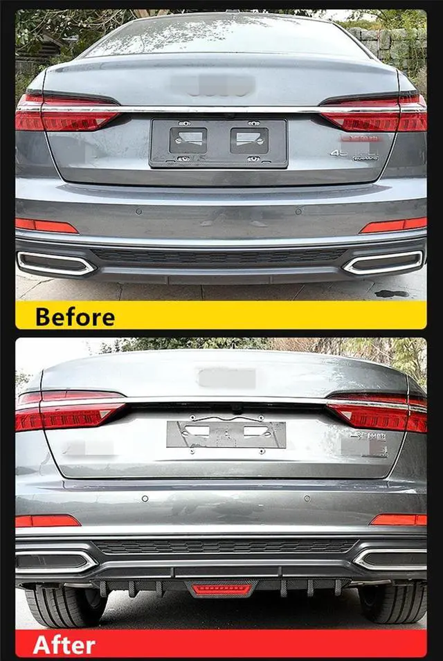 Alt view image 4 of 7 - Paiying Car Rear Bumper Diffuser Lip spoiler Canard Glossy Black Car-Styling