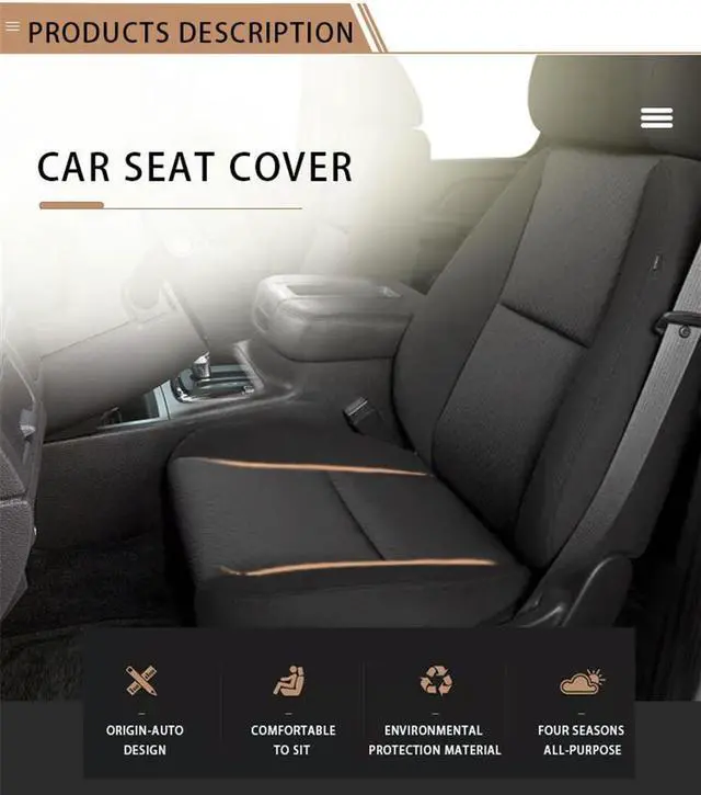 Alt view image 7 of 7 - Replacement For 07-14 Chevy Silverado1500 2500HD Driver Bottom Cloth Seat Cover