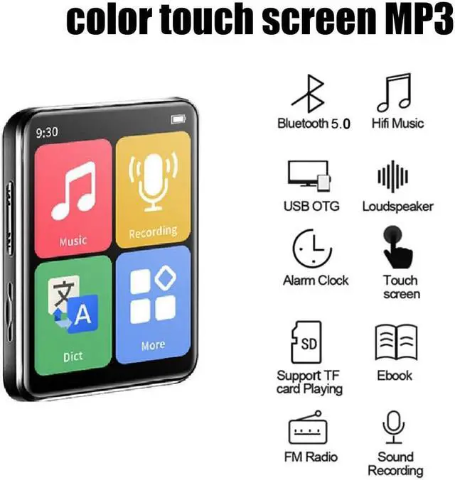 Main image of Mini Portable MP3 Player Bluetooth HiFi Lossless Sound Music Recorder FM Radio Support 8G-128G