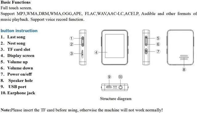Alt view image 6 of 6 - Mini Portable MP3 Player Bluetooth HiFi Lossless Sound Music Recorder FM Radio Support 8G-128G