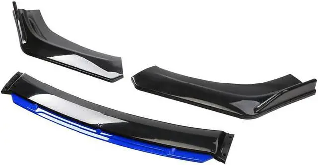 Main image of Paiying Glossy Black + Blue Lip Car Front Bumper Splitter Lip Diffuser Spoiler Body Kit