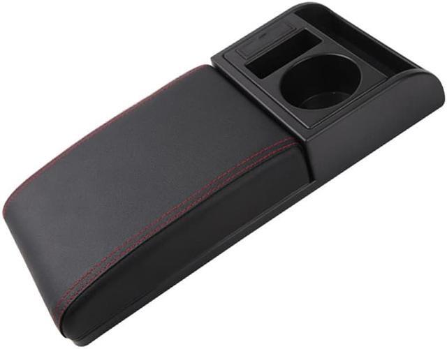 Main image of Furulu Universal Black Car Center Console Armrest Pad Cup Holder PU Leather USB Charger