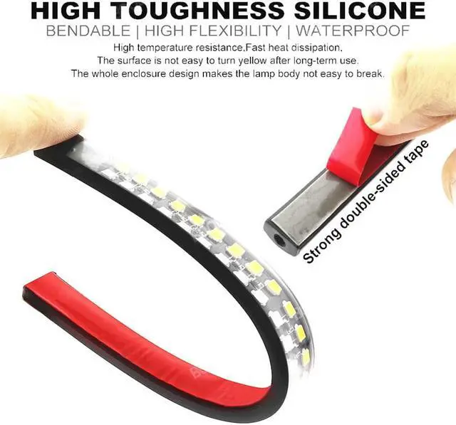 Alt view image 4 of 5 - 2pcs 30cm Motorcycle LED Rear Strip Tail Lamp Turn Signal  Daytime Running Light