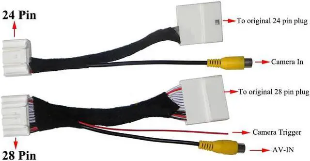 Alt view image 5 of 7 - Paiying 28 Pins Front Backup Camera & 24 Pin Rear Camera Cable For Toyota Land Cruiser