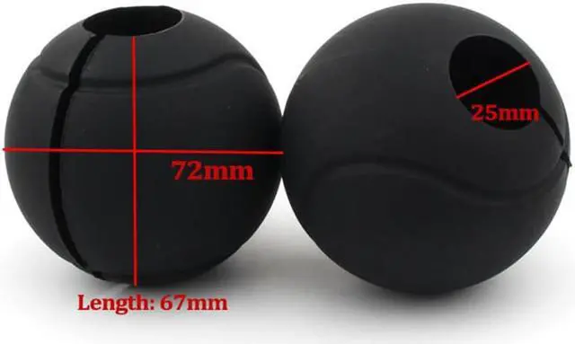 Alt view image 4 of 5 - Yingshan 2PCS Motorcycle Crash Bar Guard Ball Black Rubber Protector Squeeze On 24mm-32mm