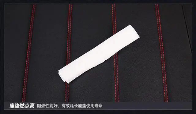 Alt view image 5 of 7 - Paiying Black + Red Car SUV Seat Cover Front+Rear Full Set PU Leather Cushion Protector