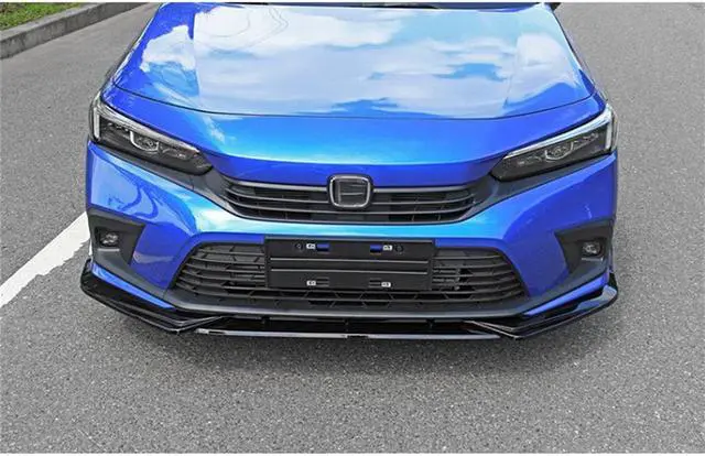 Alt view image 5 of 7 - Paiying Glossy Black Front Bumper Lip Chin Body Kit For Honda Civic 4-Door 2022