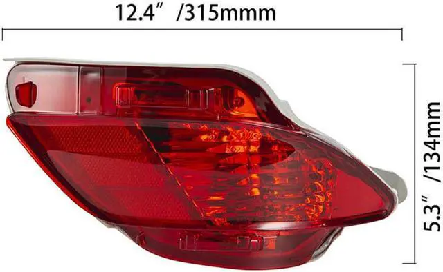 Alt view image 2 of 7 - Acaigel Right Side Marker Rear Bumper Brake Light For Lexus RX270 RX350 RX450H 2010-2015