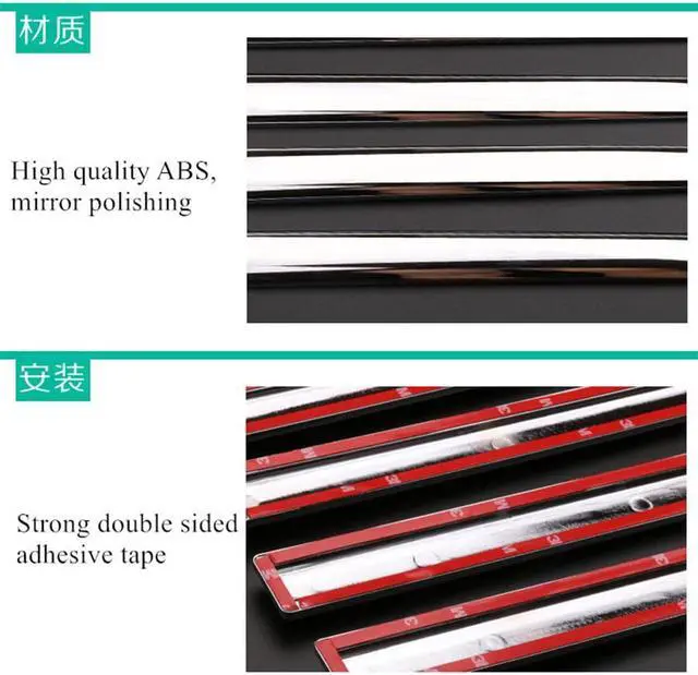 Alt view image 5 of 7 - Paiying Garnish Body Molding Trim Cover 4Pcs Chrome Side Skirt Door Side Line Sill