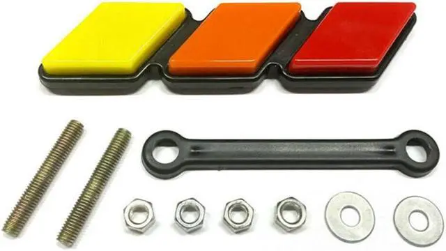 Alt view image 4 of 5 - Yingshan Tri-color 3 Grille Badge Emblem For 2018-2021 Toyota Tacoma TRD 4Runner Tundra