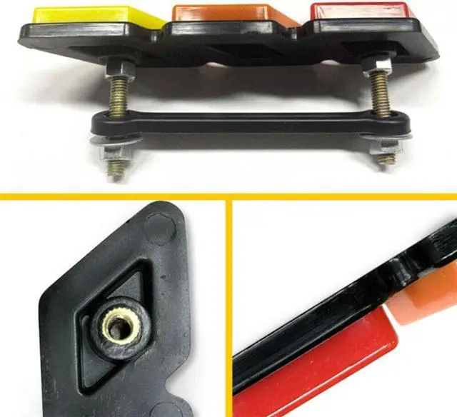 Alt view image 3 of 5 - Yingshan Tri-color 3 Grille Badge Emblem For 2018-2021 Toyota Tacoma TRD 4Runner Tundra