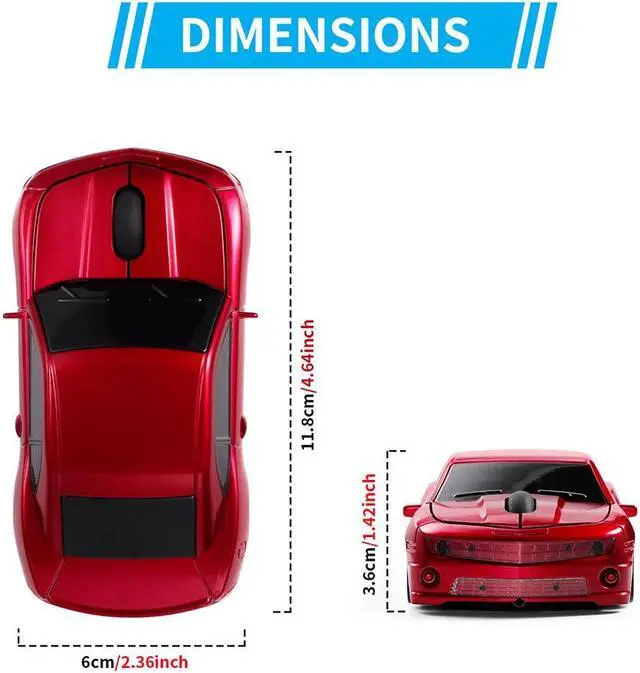 Alt view image 2 of 5 - Wireless Car Mouse Desktop Computer Mouse Optical Mice for PC/Laptop MAC