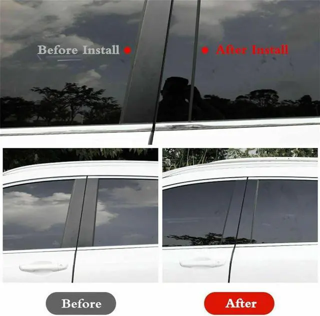 Alt view image 2 of 5 - 6PCS Door Pillar Cover Trim Posts For 2002-2013 Infiniti G35 G37 Paste Directly
