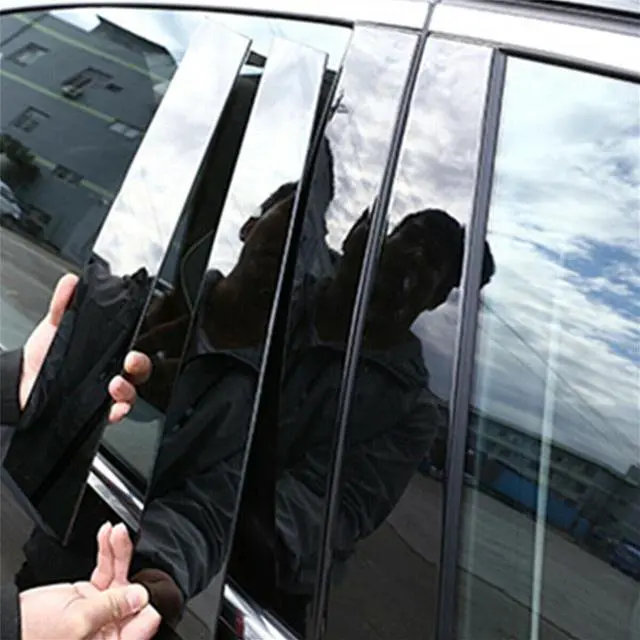 Alt view image 4 of 5 - 6PCS Door Pillar Cover Trim Posts For 2002-2013 Infiniti G35 G37 Paste Directly