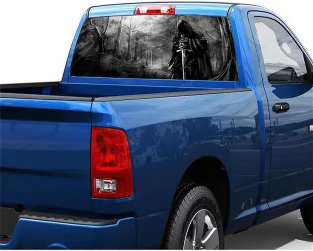 Main image of Paiying 22" X 65" Rear Window Graphic Decal Grim Reaper Black Forest Rear Window Sticker