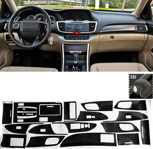 Main image of Acaigel 5D Carbon Fiber Look Interior Accessories Whole Kit Cover For Honda Accord 13-17