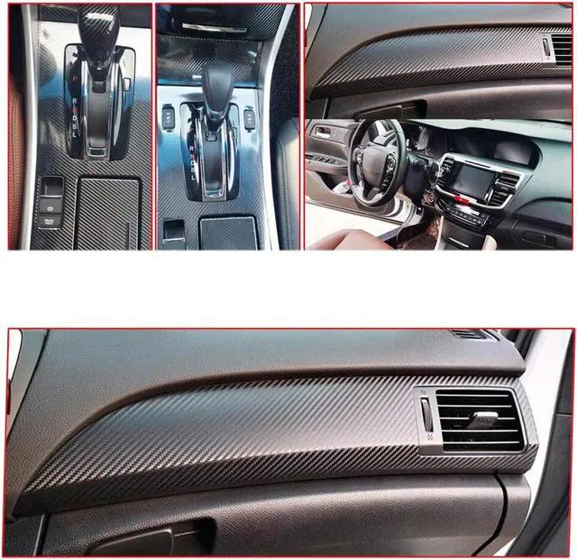 Alt view image 4 of 7 - Acaigel 5D Carbon Fiber Look Interior Accessories Whole Kit Cover For Honda Accord 13-17