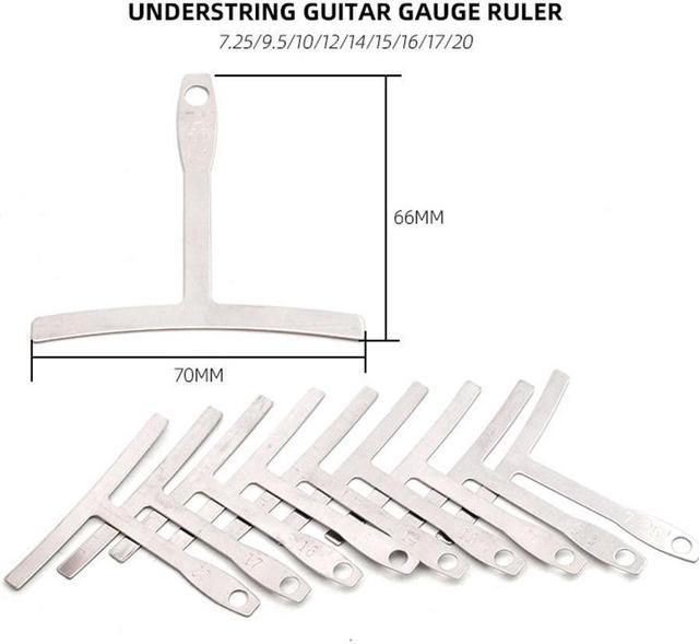 Set of 9 Understring Radius Gauge for Guitar and Bass Setup Luthier Tools  for Bridge Saddle Adjustments