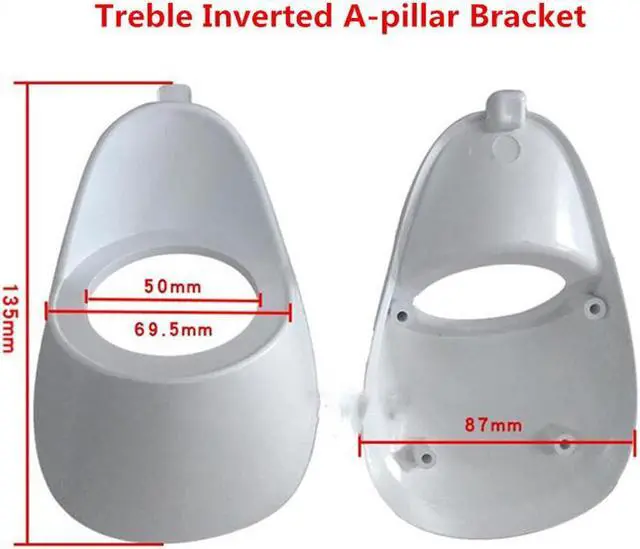 Alt view image 3 of 5 - Yassdwbn 2.5 Inch 2 Pcs Car Audio A Column Tweeter Inverted Mold Two-Way Inverted Mold Bracket Tweeter Plastic Mold Base