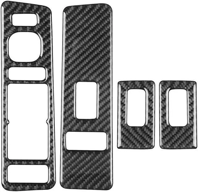 Alt view image 2 of 6 - Yingshan 4pcs Real Carbon Fiber Window Lift Switch Panel Cover Trim For Hummer H2 2003-07