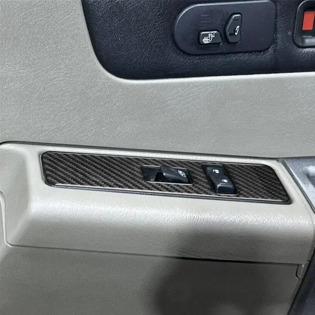 Alt view image 5 of 6 - Yingshan 4pcs Real Carbon Fiber Window Lift Switch Panel Cover Trim For Hummer H2 2003-07