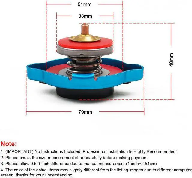 Alt view image 4 of 5 - Yingshan Stainless Radiator Cap Tank Cover Water Temperature Gauge 0.9Bar For Excavator ATV  UTV